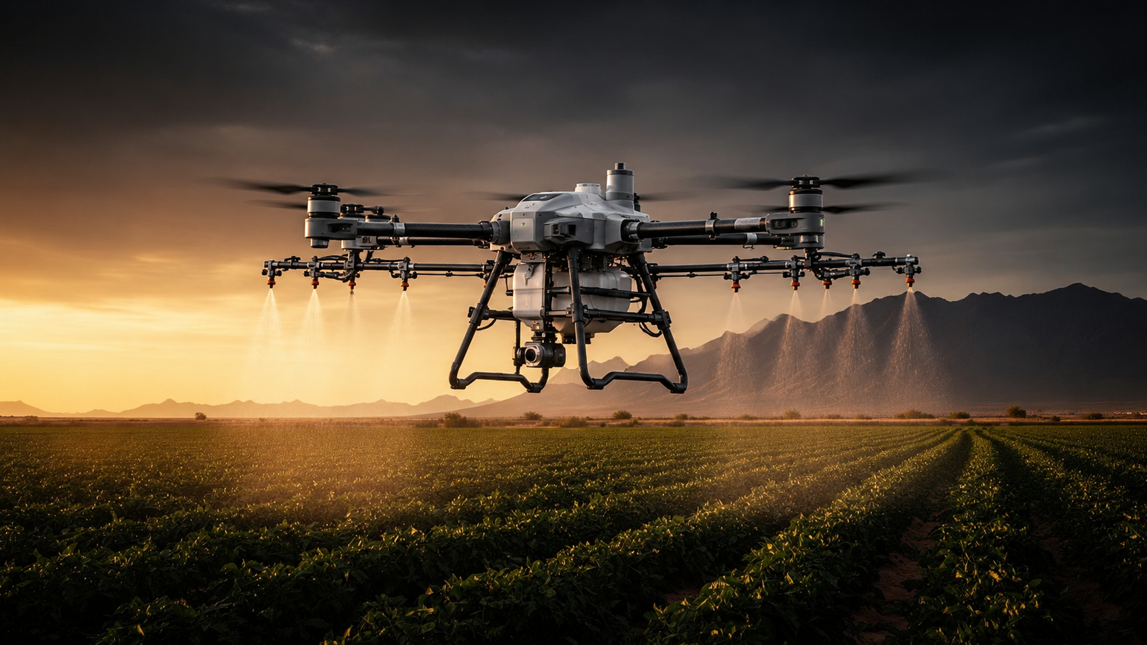 Precision Spray Co drone over Arizona farmland